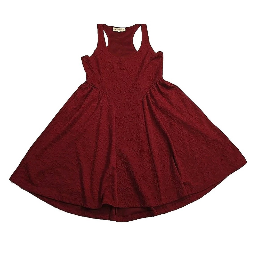 Altar'd State Sz M Burgundyโ Lace Back Mini Skater Fit and Flare Dress Racerback